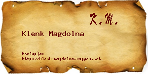 Klenk Magdolna névjegykártya